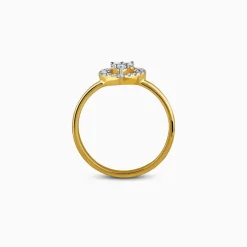 Gold Heart Halo Lab Grown Diamond Ring