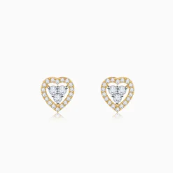 Gold Heartlet Diamond Earrings
