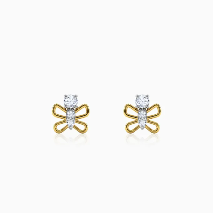 Gold Hedylidae Lab Grown Diamond Earrings