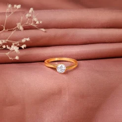 Gold Hug Solitaire Lab Grown Diamond Ring
