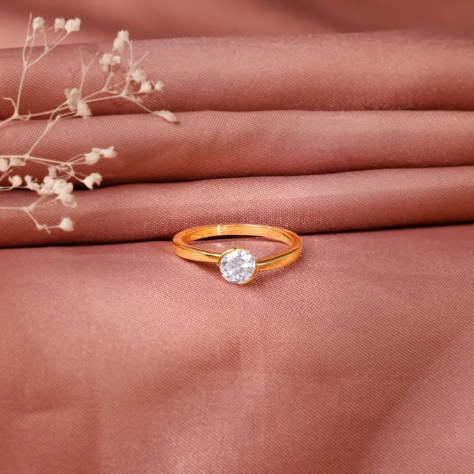Gold Hug Solitaire Lab Grown Diamond Ring