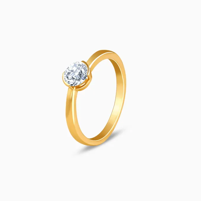 Gold Hug Solitaire Lab Grown Diamond Ring