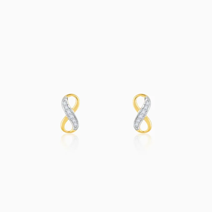 Gold Infinity Grace Lab Grown Diamond Stud Earrings
