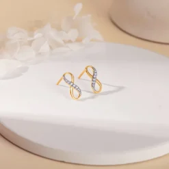 Gold Infinity Grace Lab Grown Diamond Stud Earrings