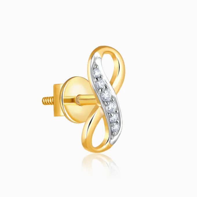 Gold Infinity Grace Lab Grown Diamond Stud Earrings