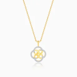 Gold Interlinked Circles Diamond Pendant