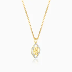 Gold Interlinked Circles Diamond Pendant