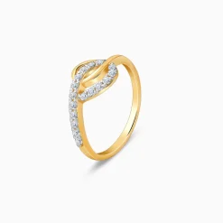 Gold Interlocking Lab Grown Diamond Ring