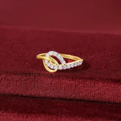 Gold Interlocking Lab Grown Diamond Ring