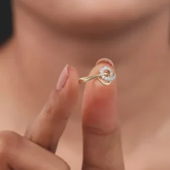 Gold Interlocking Lab Grown Diamond Ring