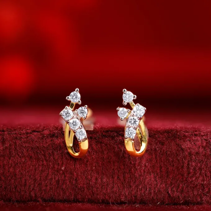 Gold Intertwine Glow Lab Grown Diamond Earrings
