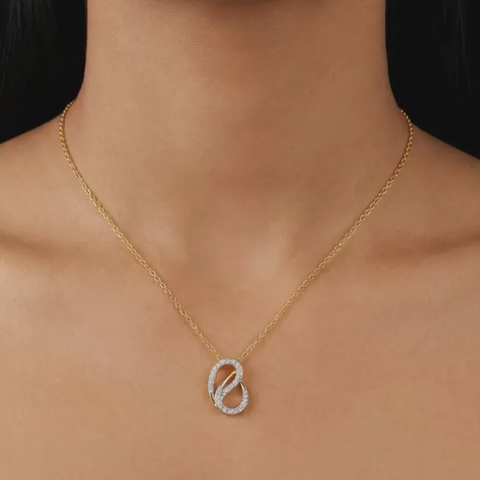 Gold Intertwined Grace Lab Grown Diamond Pendant