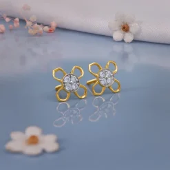 Gold Ixora Lab Grown Diamond Studs