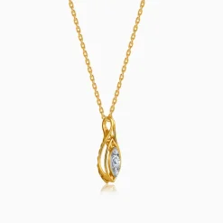 Gold Lattice Light Lab Grown Diamond Pendant