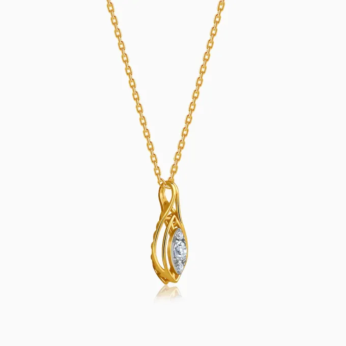 Gold Lattice Light Lab Grown Diamond Pendant
