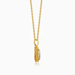 Gold Lattice Light Lab Grown Diamond Pendant