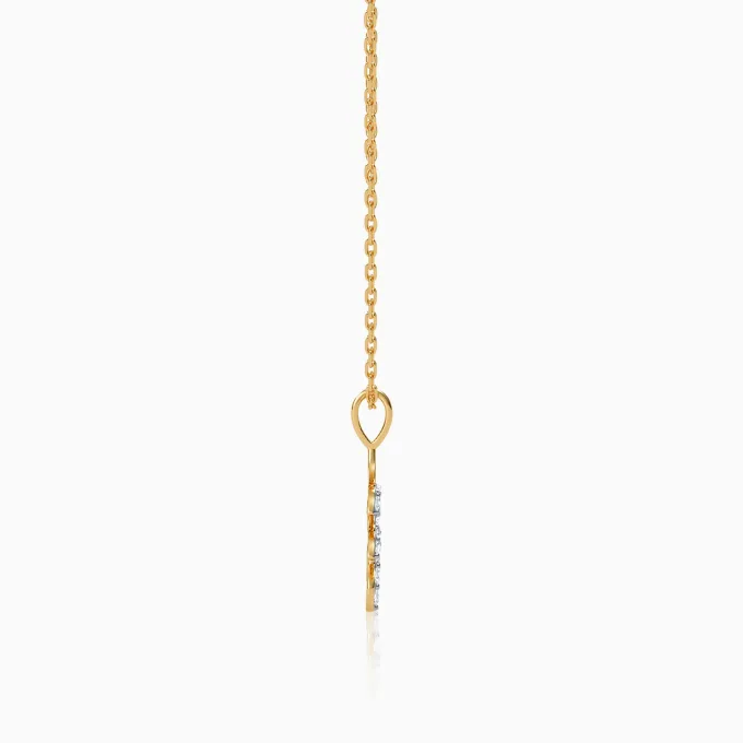 Gold Leaf Bliss Lab Grown Diamond Pendant