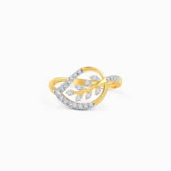 Gold Leaf in Luxury Lab Grown Diamond Ring