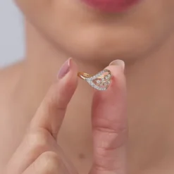 Gold Leaf in Luxury Lab Grown Diamond Ring