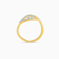 Gold Leaf in Luxury Lab Grown Diamond Ring