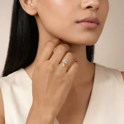 Gold Leaf in Motion Lab Grown Diamond Ring (Size 12)