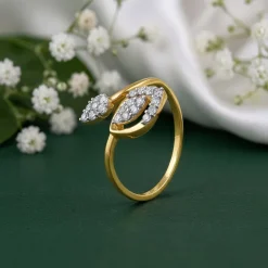 Gold Leaf in Motion Lab Grown Diamond Ring (Size 12)