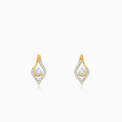 Gold Leaflet Sparkle Lab Grown Diamond Studs