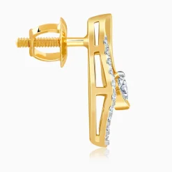 Gold Leaflet Sparkle Lab Grown Diamond Studs