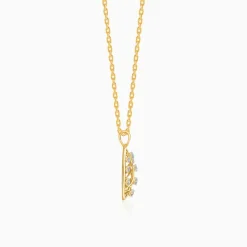Gold Leafy Glam Lab Grown Diamond Pendant