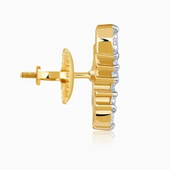 Gold Lotus Petals Lab Grown Diamond Earrings
