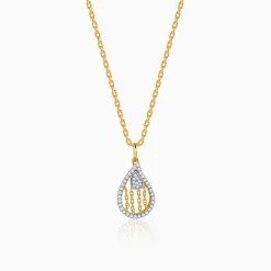 Gold Luma Teardrop Lab Grown Diamond Pendant