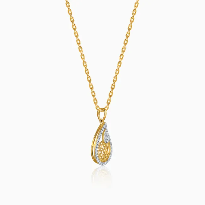 Gold Luma Teardrop Lab Grown Diamond Pendant