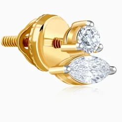 Gold Lumina Marquise Lab Grown Diamond Stud Earrings