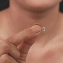 Gold Lumina Marquise Lab Grown Diamond Stud Earrings