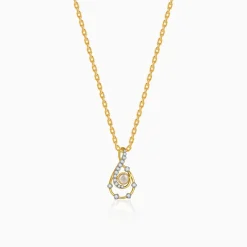 Gold Lustre Waves Lab Grown Diamond Pendant