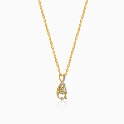 Gold Lustre Waves Lab Grown Diamond Pendant