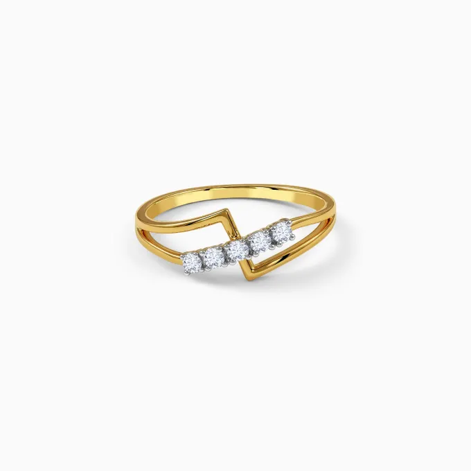 Gold Lustre Whirl Lab Grown Diamond Ring (Size 12)