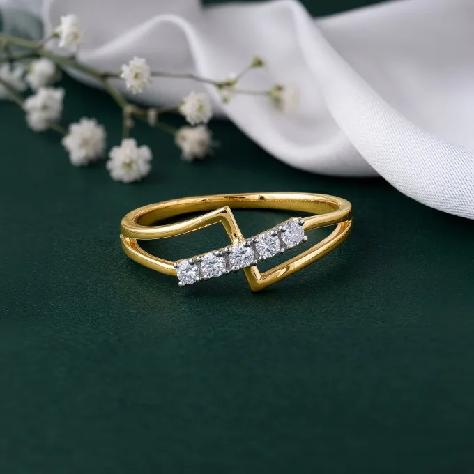 Gold Lustre Whirl Lab Grown Diamond Ring (Size 12)