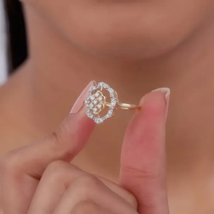Gold Magna Florale Lab Grown Diamond Ring