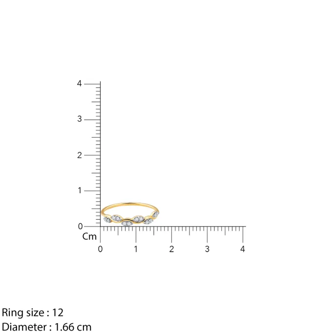 Gold Majestic Curves Lab Grown Diamond Ring (Size 12)