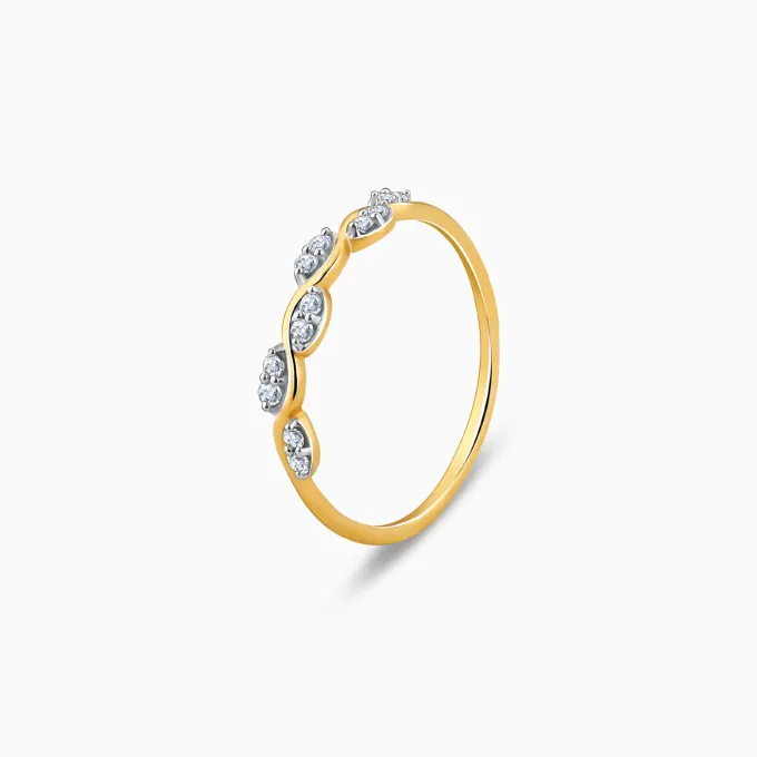 Gold Majestic Curves Lab Grown Diamond Ring (Size 12)