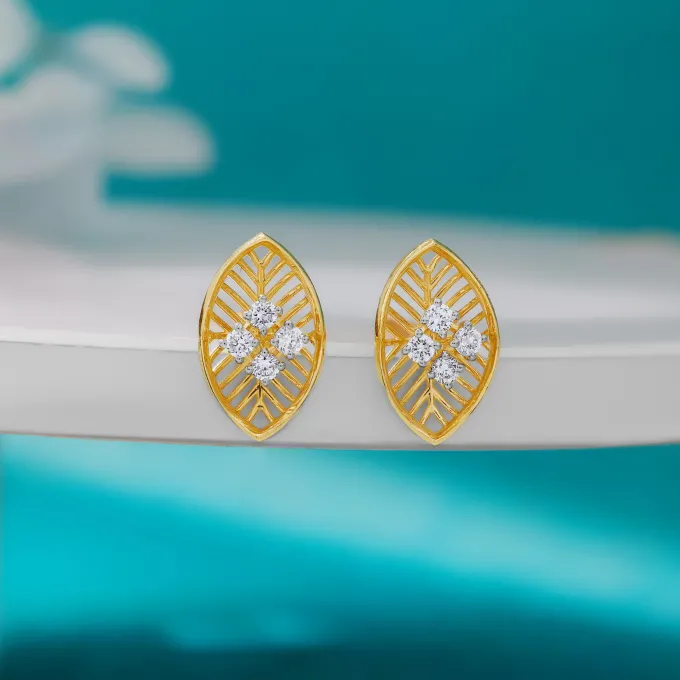 Gold Maquie Lab Grown Diamond Earrings
