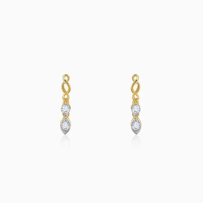 Gold Marquisite Shine Lab Grown Diamond Earrings