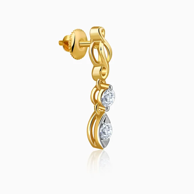 Gold Marquisite Shine Lab Grown Diamond Earrings