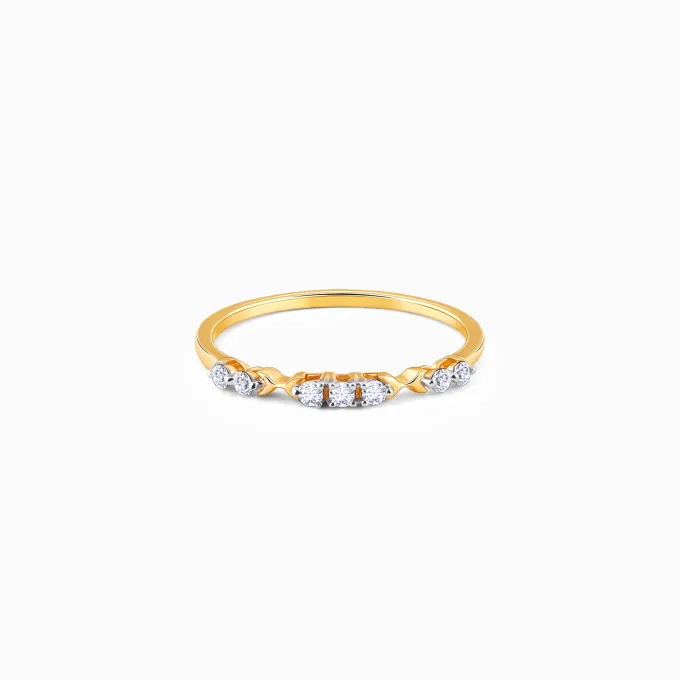 Gold Merger Diamond Ring