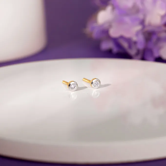 Gold Mimo Lab Grown Diamond Stud Earrings