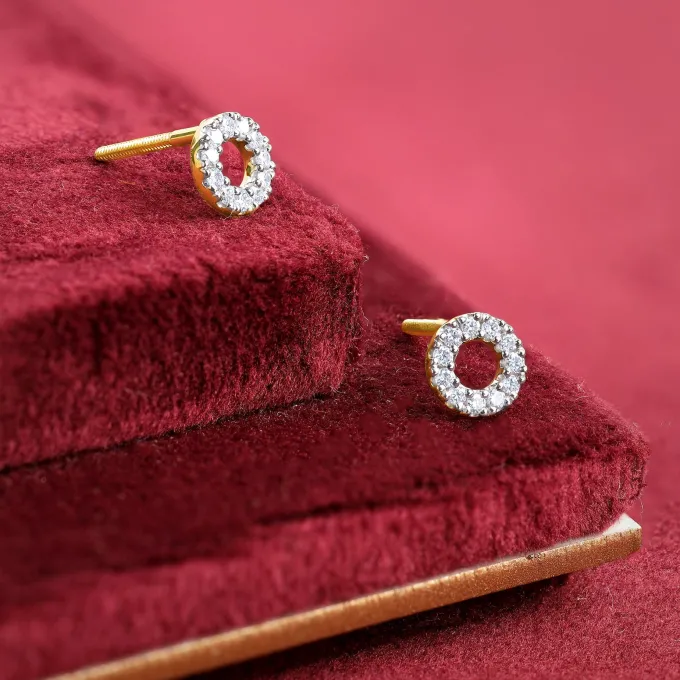 Gold Mini Orbit Lab Grown Diamond Studs