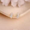 Gold Minimal Lab Grown Diamond Stud Earrings
