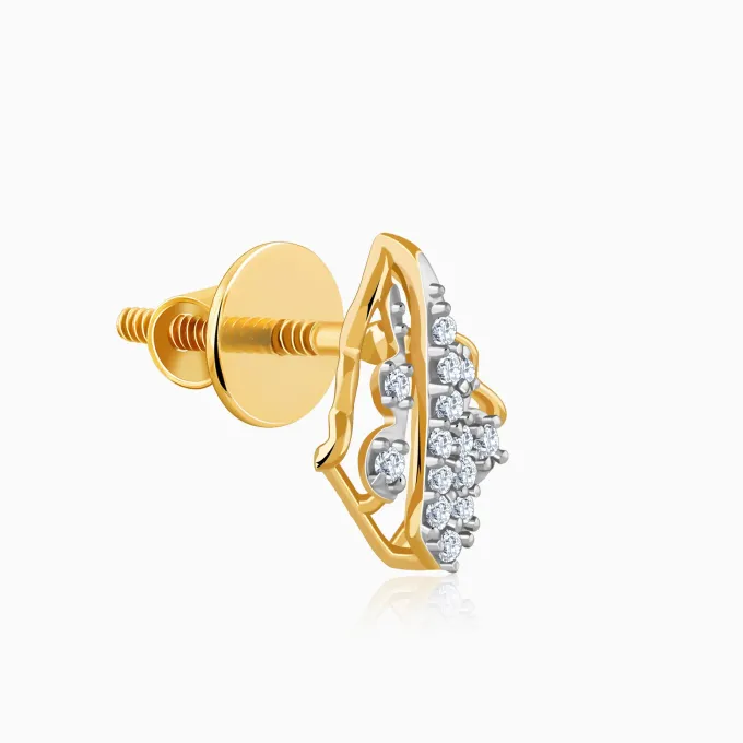 Gold Minimal Lab Grown Diamond Stud Earrings