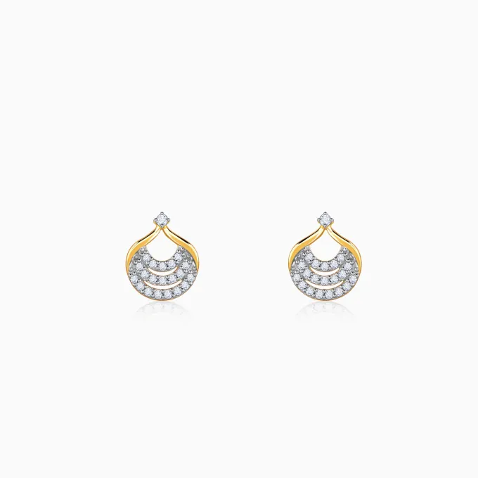 Gold Moonbeam Diamond Earrings